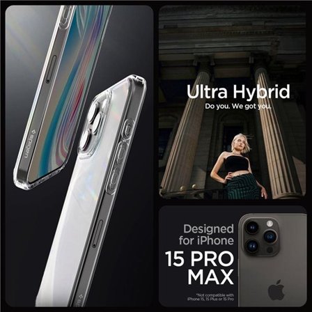 Spigen Ultra Hybridikotelo iPhone 15 Pro Maxille - Kirkas mattapintainen
