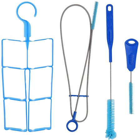 4-i-1 Rengöringskit för Vattenpåse, inklusive flexibel lång borste, liten borste, stor borste och hopfällbart torkställ, lämplig för utomhusbruk