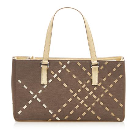 Burberry Vintage, Pre-owned Canvas Handbag Bruin, Dames, Maat:ONE Size