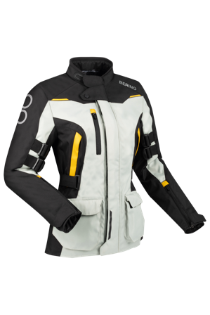 Motorradjacke Bering Zephyr Damen Schwarz/Grau/Gelb XXL