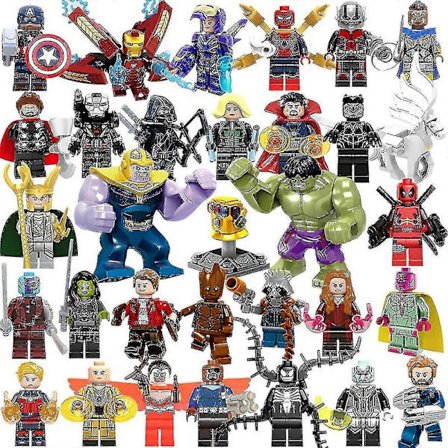 32 stk Marvel Avengers Superhelt Tegneserie Mini Figurer DC Minifigur Gave Til Barn