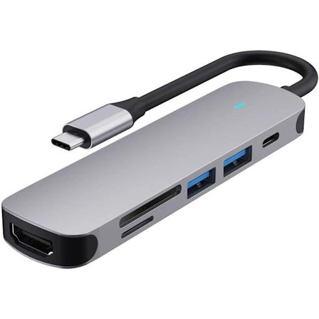 USB C HDMI -keskitin, Ms Lula 6-in-1 USB C -keskitinsovitin 4K:lla 30 Hz:llä
