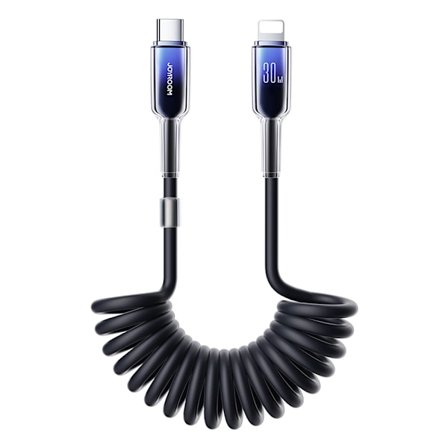 Joyroom Crystal-Clear USB-kabel Spiral 30W USB-C till Lighting