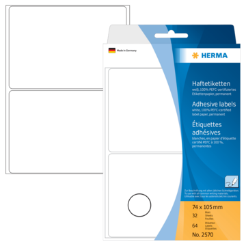 ETIKETT 74X105 F/PERM KLEBENDE