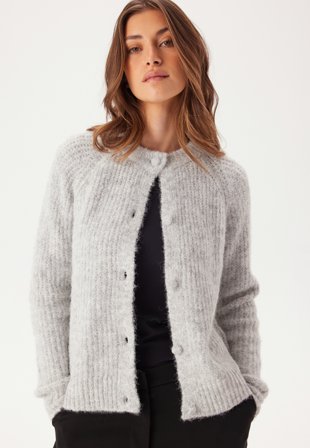 ONLY Onlmaggie Life Ls O-neck Cardi Light Grey Melange Klær