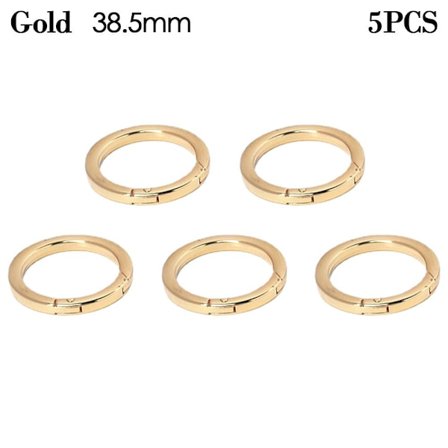 5 stk Spring O-Ring Spænder Karabinhagepunge Håndtasker GULD 38,5MM