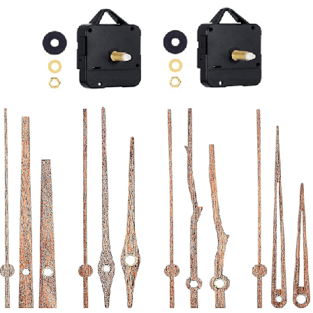 2 kpl Pitkävartinen kvartsikellon moottorisarja liike mekanismi 12 tuuman pähkinäpuu viisarit kellon korjaus A (LGL)