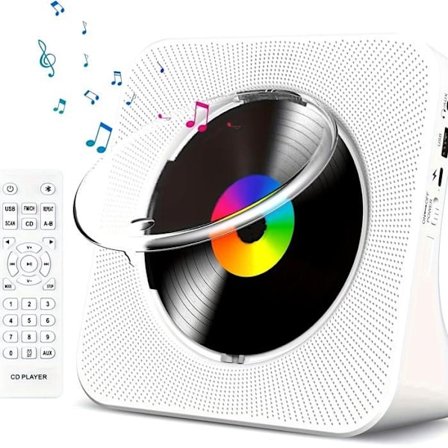 Kannettava CD-radio kahdella kaiuttimella, langaton yhteys, USB/FM-radio, kaukosäädin, CD-vahvistin, stereoääni