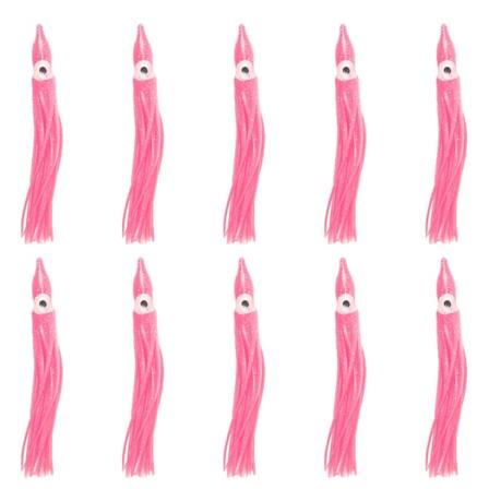 10 st 9 cm Fiske konstgjord bläckfisk bläckfisk Mjukt bete lockar Tillbehör, rosa