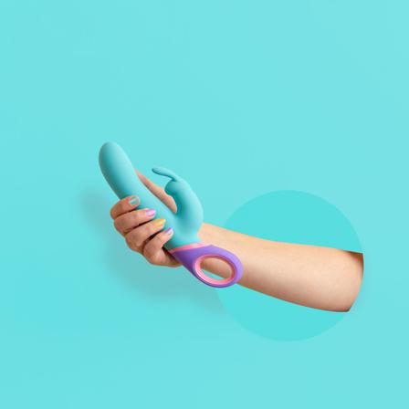 META - Rabbit Vibrator - Turkos - Inspireras av sexleksaker från vuxen.se - Presenter, julklappar, dildos, knipkulor, vibratorer & massagestavar.