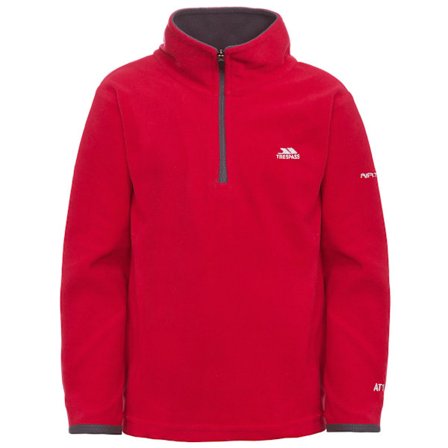Trespass Barn Etto Halv Zip Fleece Top 9/10 År Röd