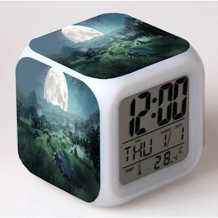 Zelda väckarklocka färgglada lysande nattlampa F2