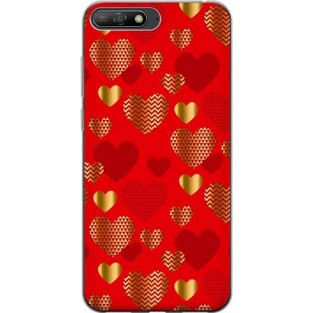 Kompatibel Mobilcover til Huawei Huawei Y6 (2018) GoldenHearts