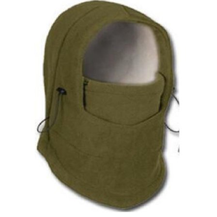 Utomhus sport ridning mask, multifunktionell vindtät huva, varm mask, mörkgrön