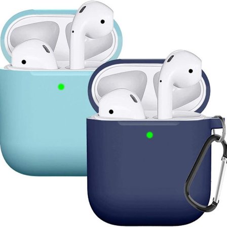 Airpods skal skyddande fodral är kompatibel med blå/marinblå