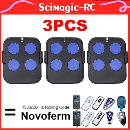 3 kpl Novoferm Garagien Ovien Kaukosäätimiä Novoferm Novotron 502 Max43-2 512 Mix 43-2 504 Max43-4 433mhz Garagien Ovien Avaaja