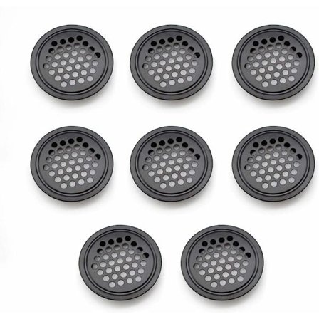 8 st 30 mm rostfritt stål runt ventilationsnät hål, cirkulär plan ventilationshål för kök, badrum, skåp, bokhylla och skåpventilation