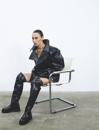 Bianco Kall Over Knee Boot #C - Black - 41