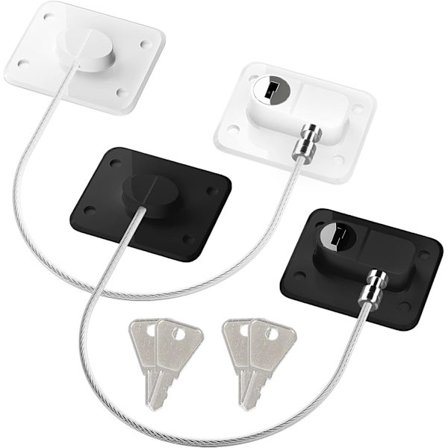 Køleskabslås med nøgler, 2 stk. Børnesikkerhed Vindue Klæbemiddel, Blokering