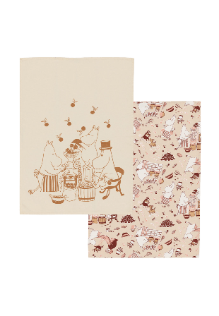 Arabia Mumin kökshandduk set 50x70 Hemmaglädje GOTS Kökstextil Flerfärgad cm