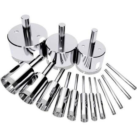 15 stk diamantborsett Borsett Hullsag Hullsager Diamantbor Diamant Hullsag Flis for Glass, Keramikk, Porc