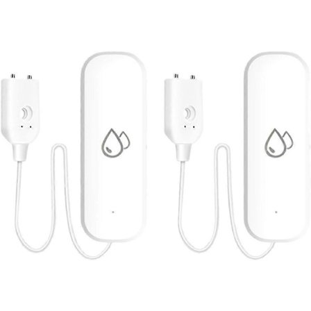 2-pack Tuya Smart Vattenläckagesensor med WiFi App-varningar och kontroll [JSR]