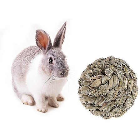 Liten kjæledyrtyggeleke Naturlig gressstråvevd ball 8cm