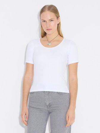 Holzweiler - Rib Scoop-Neck Tee - White - Womens - XXS