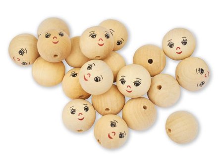 PLAYBOX Träkulor ansikten 30 mm 20/fp - Lyreco - Skola och förskola - Hobbymaterial - Pyssel - Trä