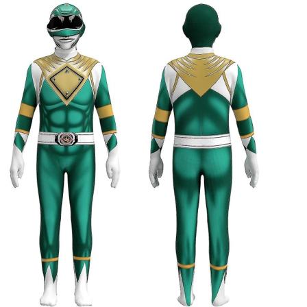 Mighty Morphin Power Rangers Cosplay kostym för barn för män Red 140cm Green 120cm