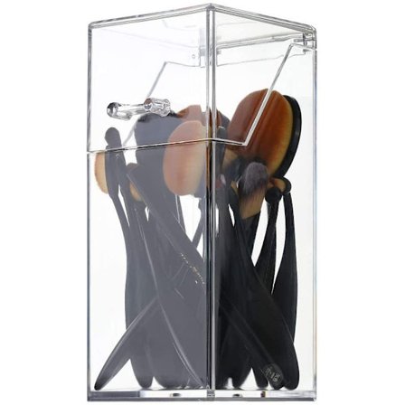 Blousea Gjennomsiktig Akryl Støvtett Sminkebørsteholder Kosmetisk Børste