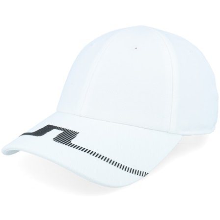 J.Lindeberg - The Gradient Cap White Adjustable Unconstructed Black Cap - @ Hatstore