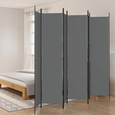 Vidaxl Rumsavdelare 6 Paneler Antracit 300x220 Cm Tyg Antracit