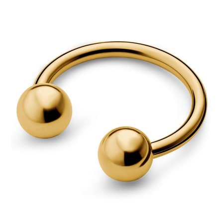 Barbell Circular em Titânio Dourado de 10 mm para homens - Piercings para lábio