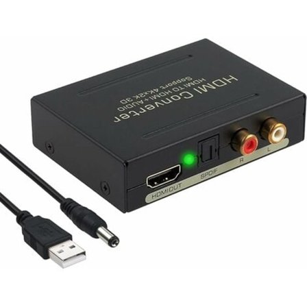 4K HDMI Audio Konverter 2160p HDMI til HDMI+Optisk SPDIF/Toslink RCA L/R Audio Udtrækker Digital til Analog DAC Video Adapter 4KX2K Blu-ray [qb]