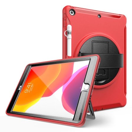 iPad 10.2 (2019) 360 drejelig holdbart etui - Rød