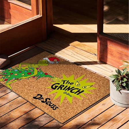 Grinch Julematte Dørmatte Innendørs Utendørs Teppe Gulvmatte Jul Festival Dekorasjon Gaver (FMY)