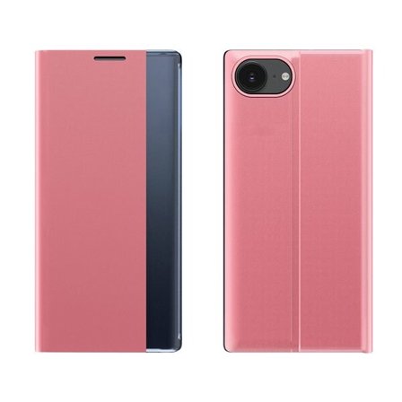 Nytt Sleep-etui iPhone 16e Flip Cover med stativ - Rosa