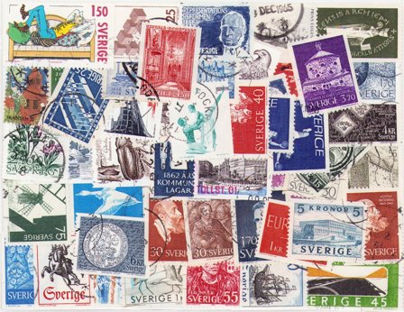 Sverige - 100 forskellige frimærker