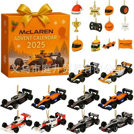 2025 Adventskalender F1 Team, 24-dagers leketøysfigur Byggekloss Nedtellingskalender, Adventskalender Overraskelsesgave til gutter