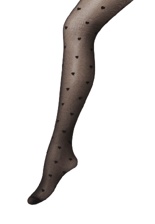 Å WOMAN Strumpbyxor med hjärtan Svart L