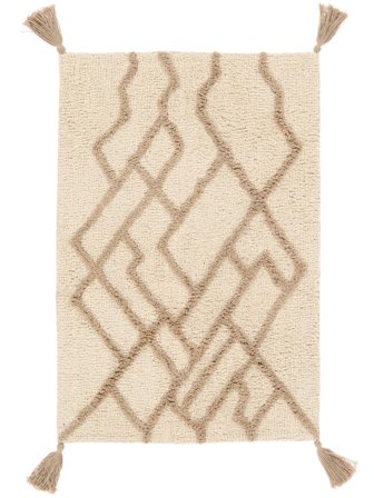 Riviera Bath Mat 60X90 Beige/Natural White Cotton Washable