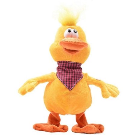 Elektrisk plyslegetøj skør dansende kylling and frø sjov syngende dukke der holder om halsen skrigende kylling