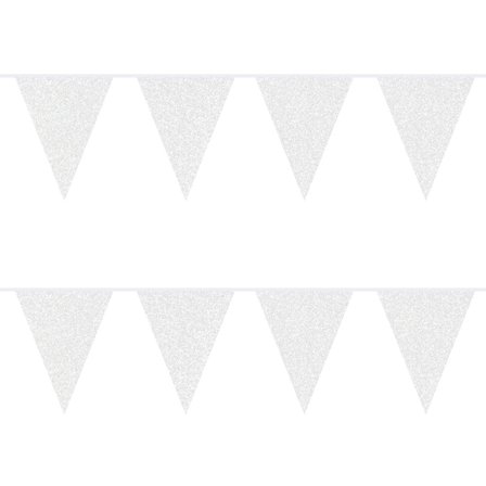 Hvit Glitter Vimpelgirlander