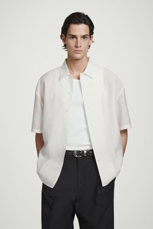 COS Homme Relaxed Short-Sleeve Printed Resort Shirt in Blanc