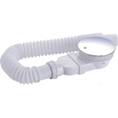 Ekstra flatt dusjavløp 90 mm - Avløpshullsett for dusjkar, dusjsifon med luktfelle, hårsil, fleksibel slange