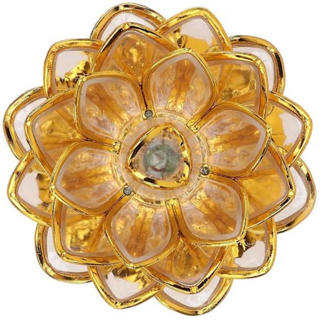1 st lotusformad lampa Buddha hall lampa prydnad Buddha lampa dekor (gyllene)