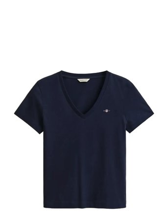 Reg Shield Ss V-Neck T-Shirt Tops T-shirts & Tops Short-sleeved Navy GANT