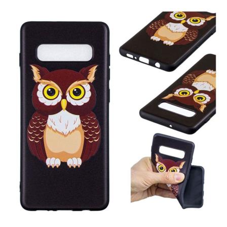 Samsung Galaxy S10 Plus Fodral Med Mönster - Brun Uggla