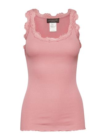 Silk Top W/ Lace T-shirts & Tops Sleeveless Rosa Rosemunde*Betinget Tilbud